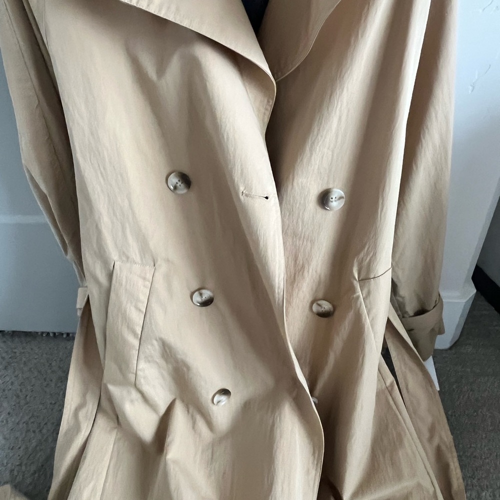 NWT Bernardo Tan Trench Coat xs crsip khaki color - Picture 5 of 10